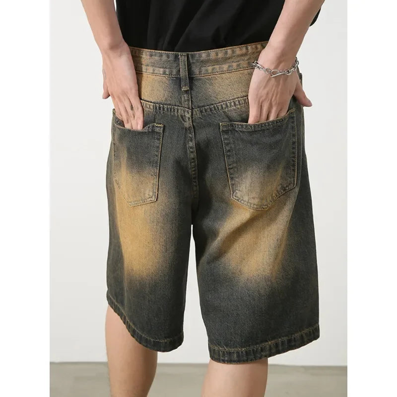 Botvotee S-3XL Summer Men's Denim Shorts Jeans Solid Color Straight