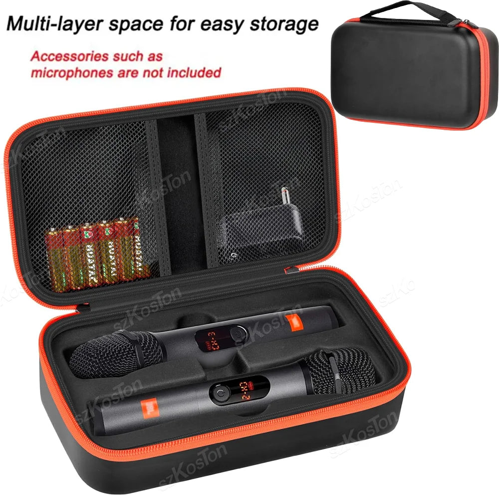 Portable Eva Wireless Microphone Storage Bag Carrying Case Compatible