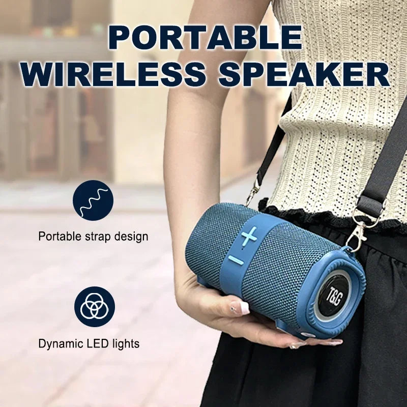 T&G TG667 Crossbody LED Light Portable Bluetooth Speaker Outdoor Small
