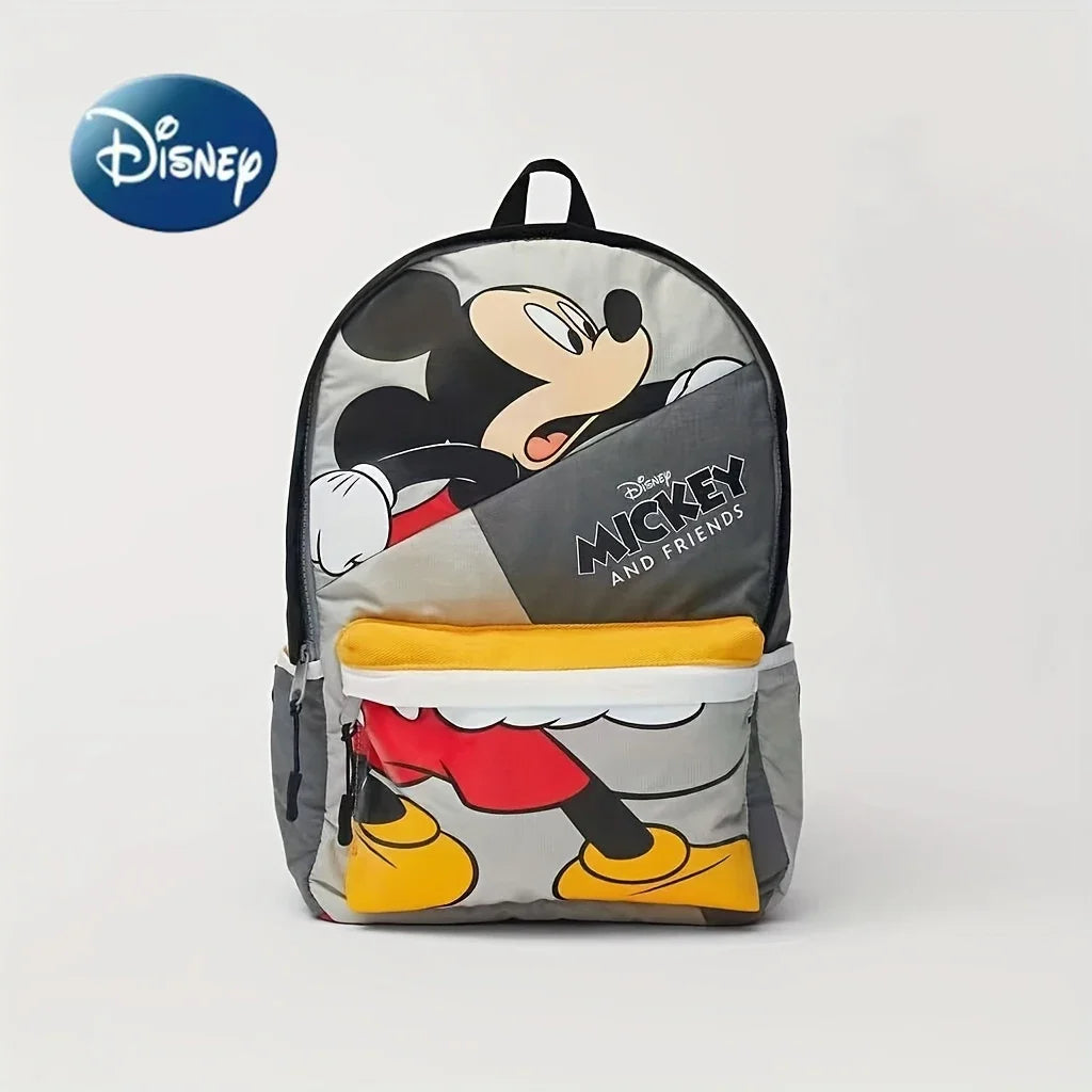Mickey Mouse Canvas Backpack Casual Anime Style Lightweight Travel