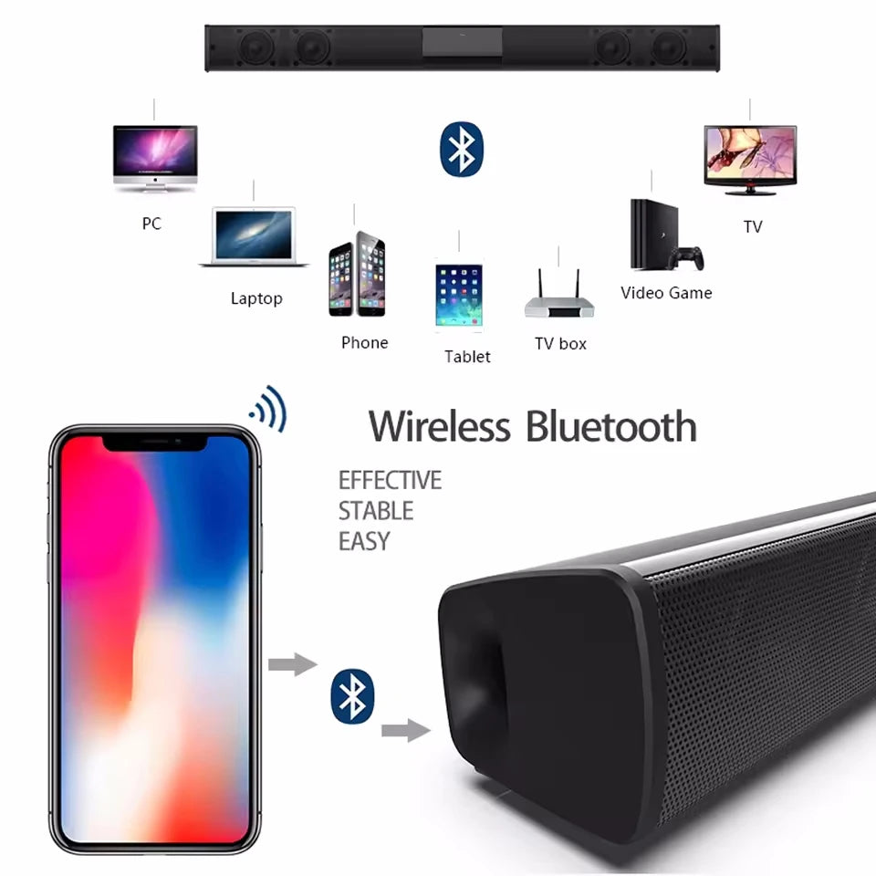 Wireless Subwoofer Soundbar For TV Bluetooth Speaker Sound Bar Box