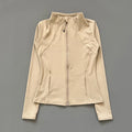 Quick Dry Stand Up Collar Fitness Jacket For Women Slim-Fit Zipper