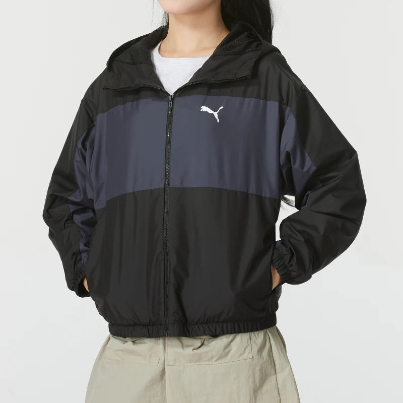 Puma Mesh Lined Windbreaker Women's Jacket Contrast Color Casual