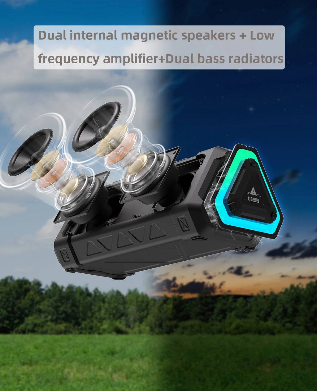 MLOVE P3 Outdoor Bluetooth Speaker, 40W Output Power Bluetooth 5.3