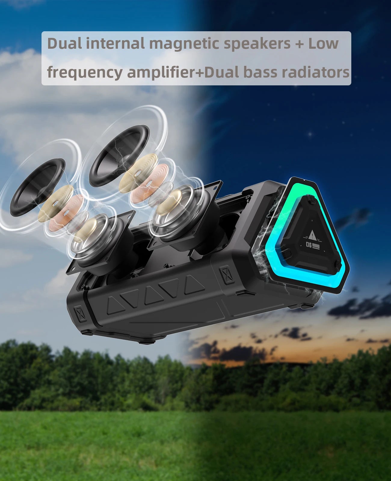 MLOVE P3 Outdoor Bluetooth Speaker, 40W Output Power Bluetooth 5.3