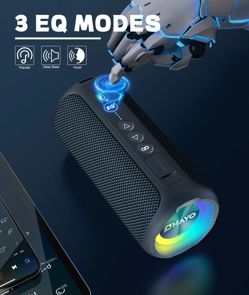 Ortizan Bluetooth Speakers 40W Enhanced Bass Portable Outdoor Wireless