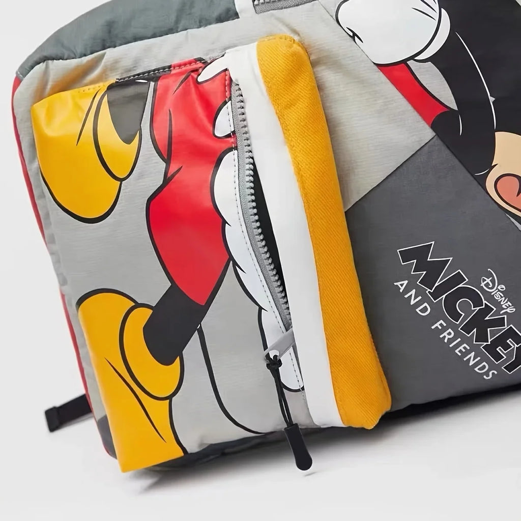 Mickey Mouse Canvas Backpack Casual Anime Style Lightweight Travel