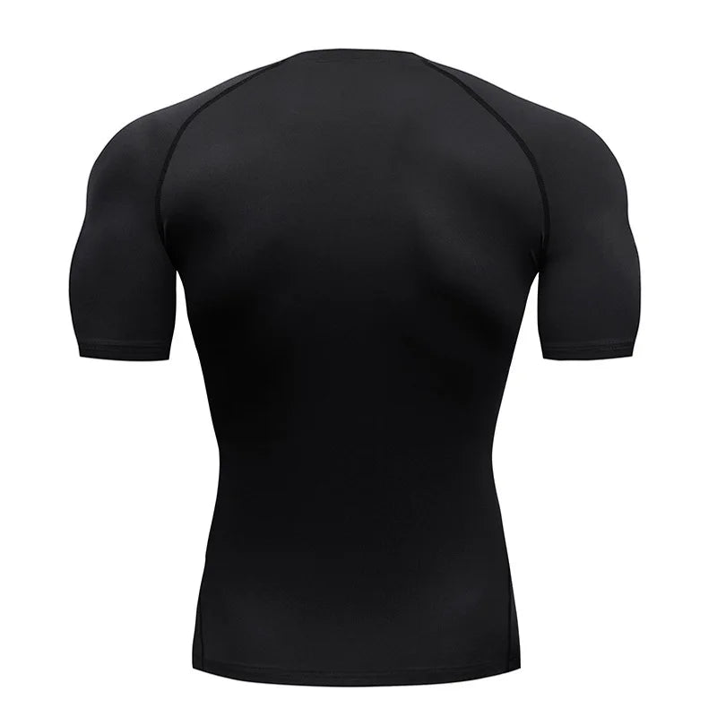 2024 Men's Compression Long Sleeve Black Gym Workout T-Shirt, Quick