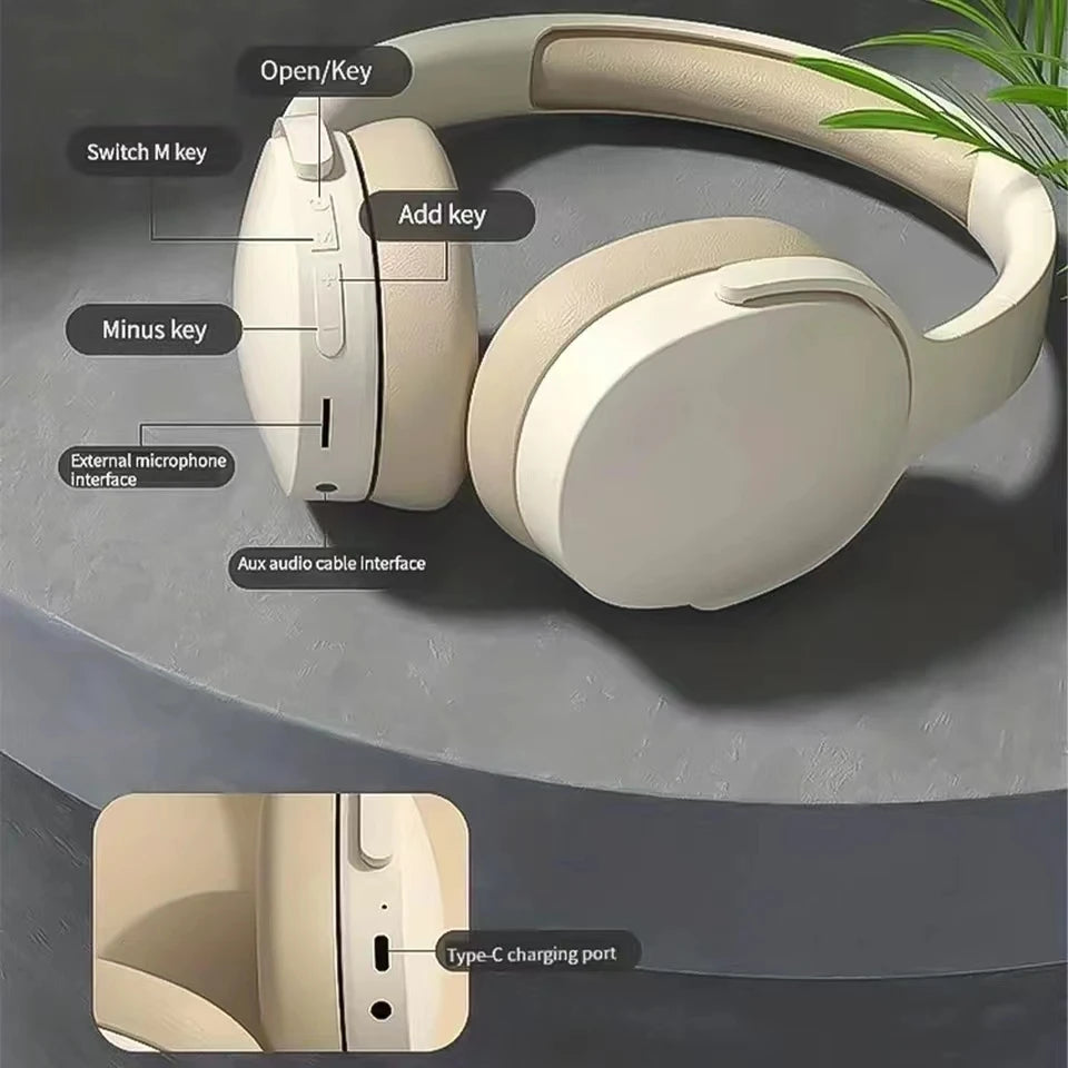 #P2961 Wireless Bluetooth 5.3 Headphones Over Ear Hifi Stereo Headset