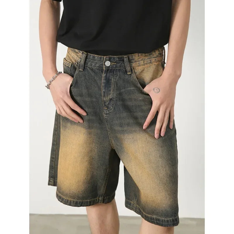 Botvotee S-3XL Summer Men's Denim Shorts Jeans Solid Color Straight