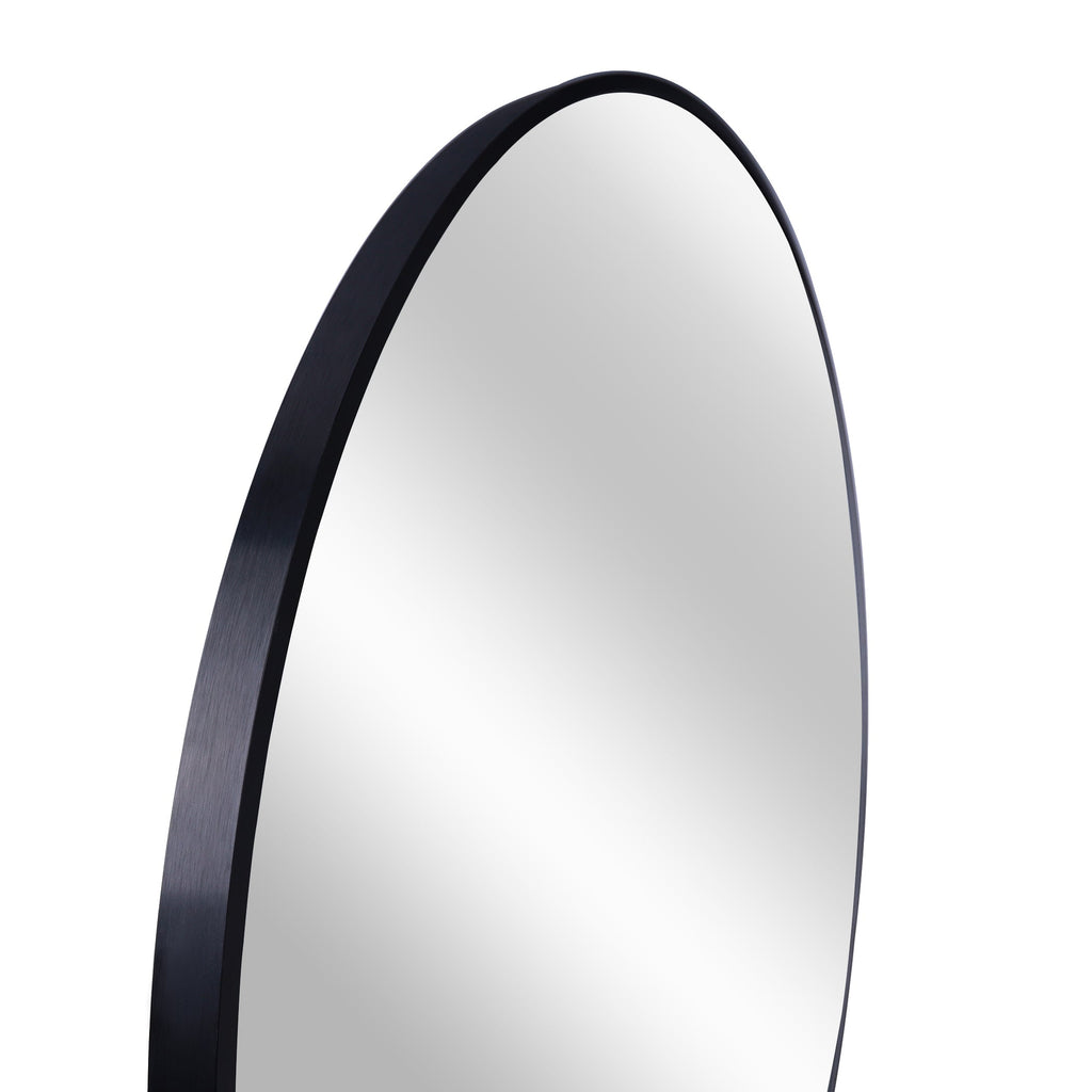 39 Inch Black Metal Framed Round Bathrrom Mirror for Wall.