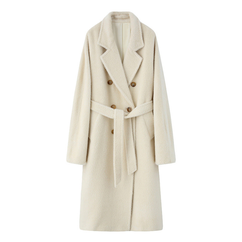 Solid Sail Sheep Camel Coat – Luxury & Warmth for Winter Elegance