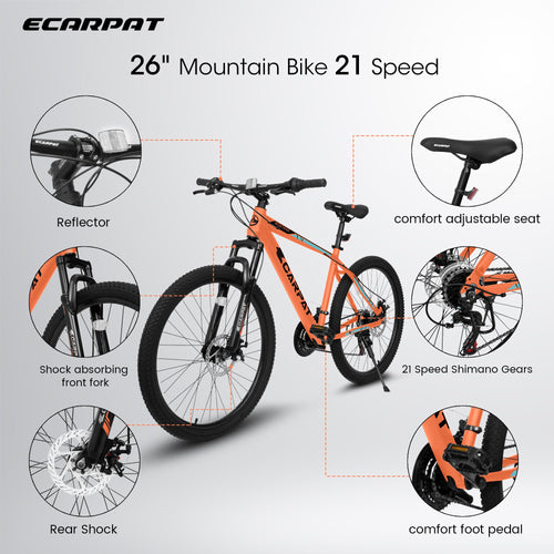 A26322 TrailLite™ – 26" aluminium mountainbike (21 versnellingen, dubbele schijf,