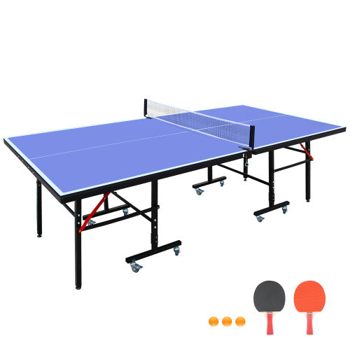 GameMaster™ – 8ft Mid-Size Foldable Ping Pong Table Set w/ Net,