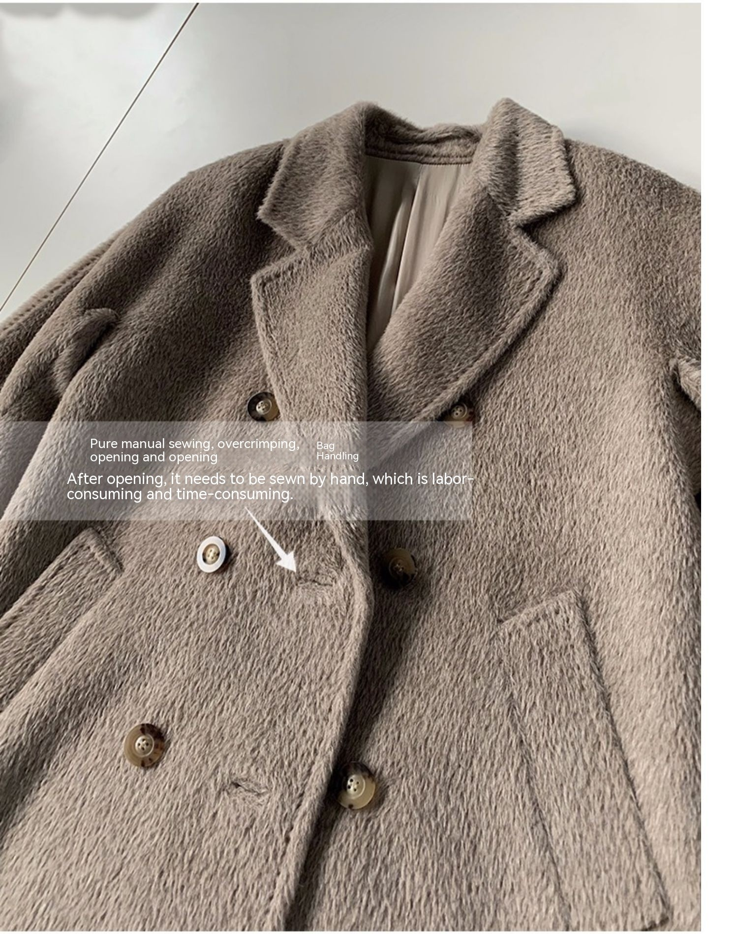 Solid Sail Sheep Camel Coat – Luxury & Warmth for Winter Elegance