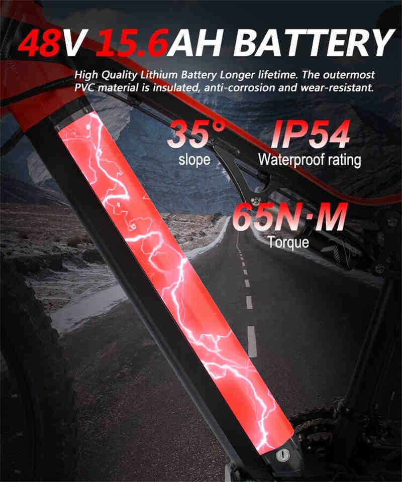 ⚡ Siroock™ Red 500W eMTB – 27.5" Electric Mountain Bike (48V, 7-Speed,