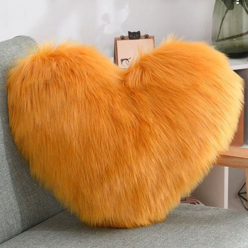 Throw Pillows Heart Shape Long Plush Fluffy Shaggy Cushion Cover Sofa