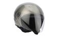 Open-Face Motorcycle Helmet with Clear Visor – Metallic Gray