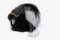 Open-Face Motorhelm met Gele Strepen