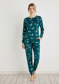 Two-Piece Relaxed Fit Co-Ord Set for Women-Teal (Size-S) | D03