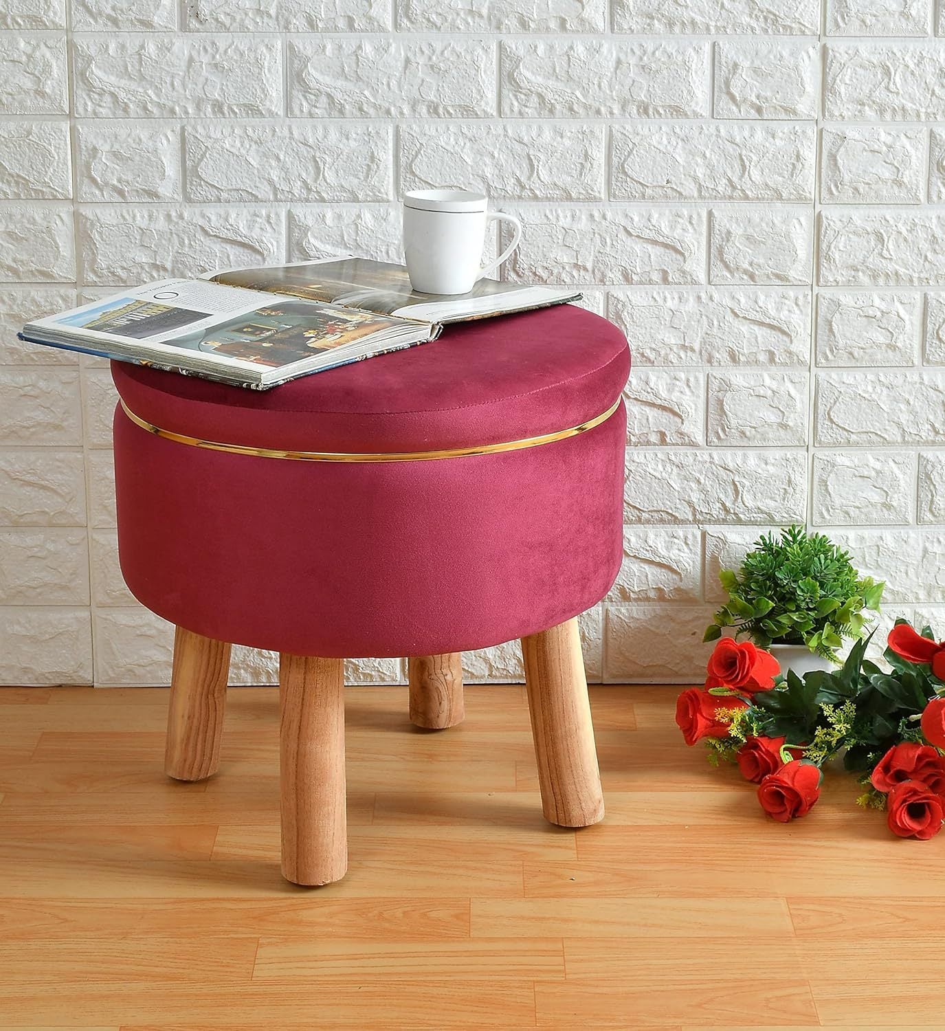 Ottoman Stool for Living Room Sitting Footrest Seat Pouf Foam Stool