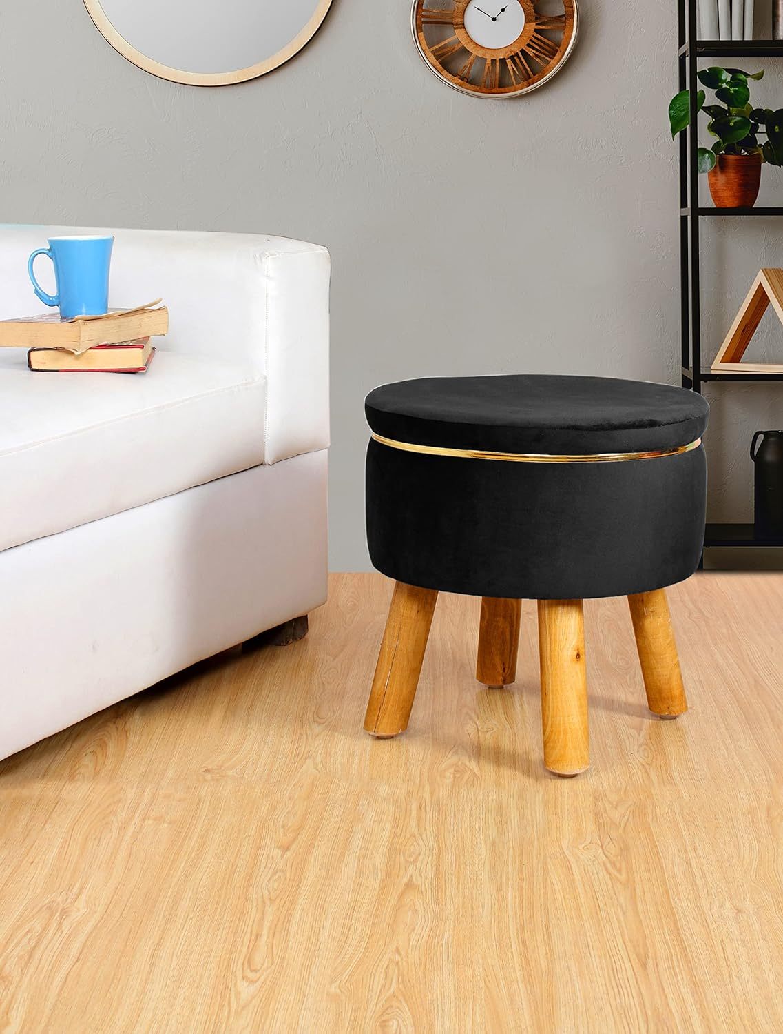Ottoman Stool for Living Room Sitting Footrest Seat Pouf Foam Stool