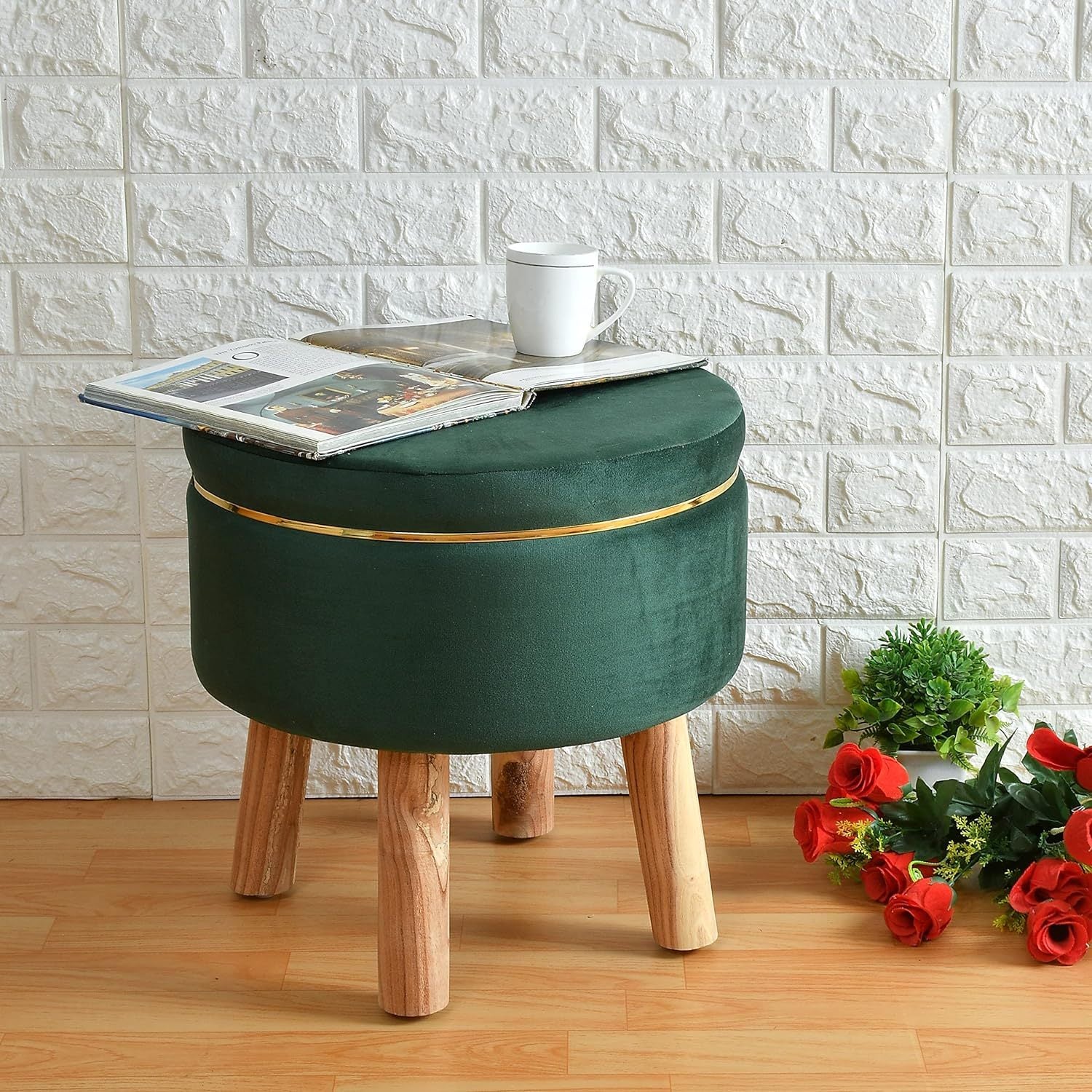 Ottoman Stool for Living Room Sitting Footrest Seat Pouf Foam Stool