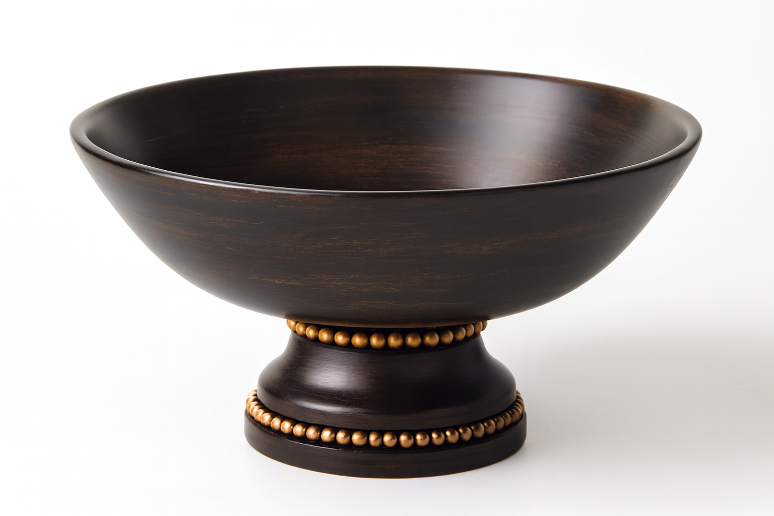 Decorative Pedestal Bowl with Gold Beads