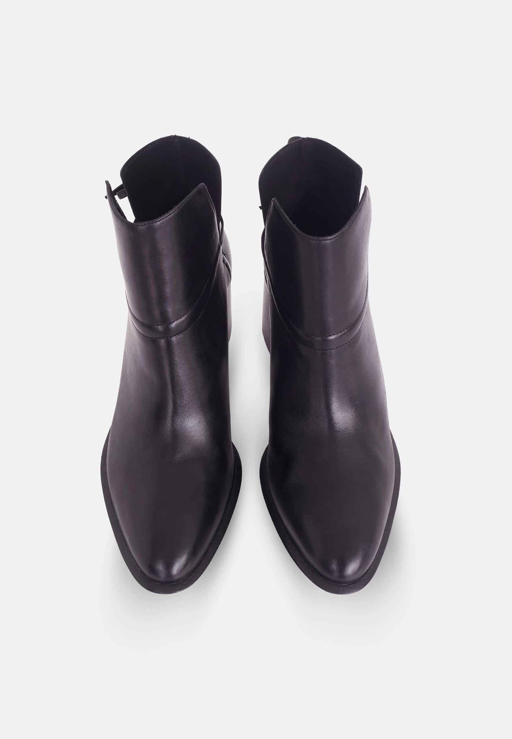 Brown Leather Ankle Boots Attalea – Women’s Block Heel Booties
