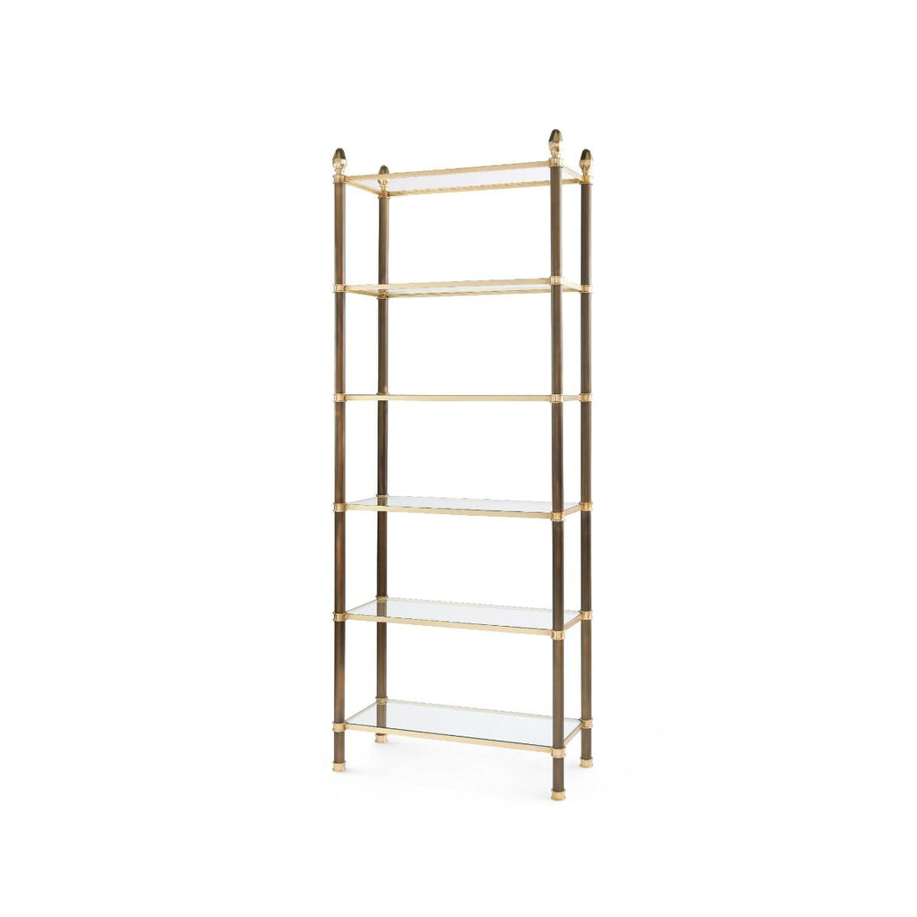 Pierce Etagere, Bronze & Brass