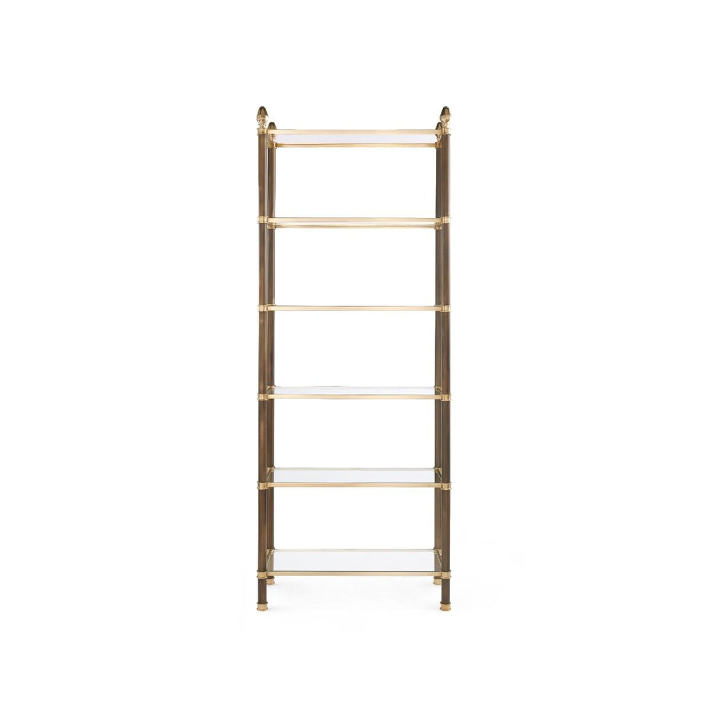 Pierce Etagere, Bronze & Brass